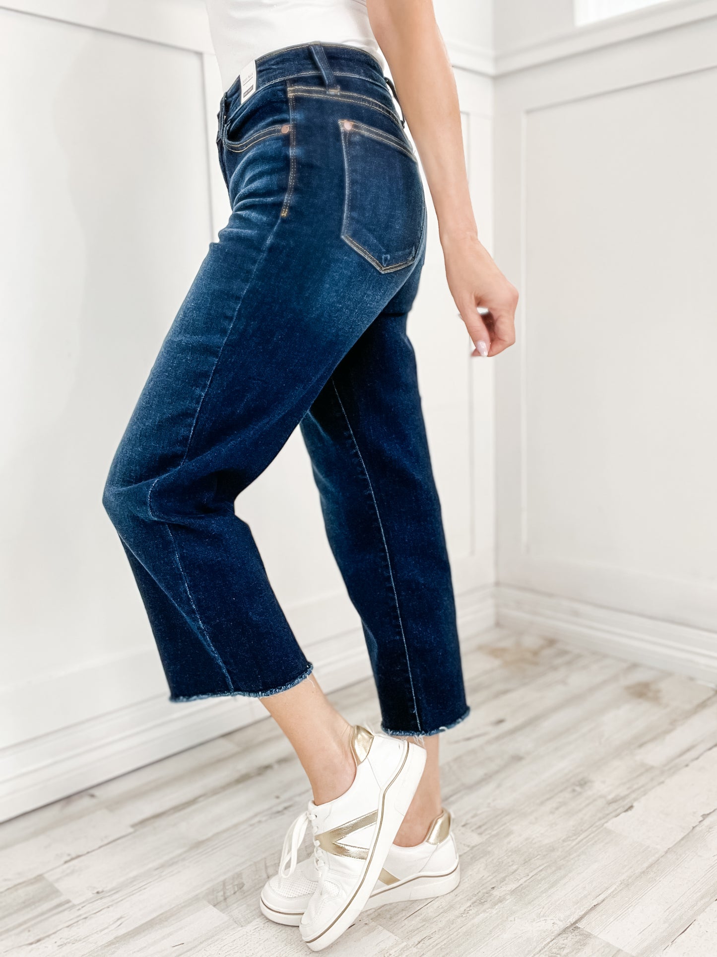 Judy Blue RENEGADE Hi-Rise Cropped Wide Leg No-Distressing Jeans