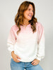 Long Sleeve Fleece Ombre Oversized Knit Top