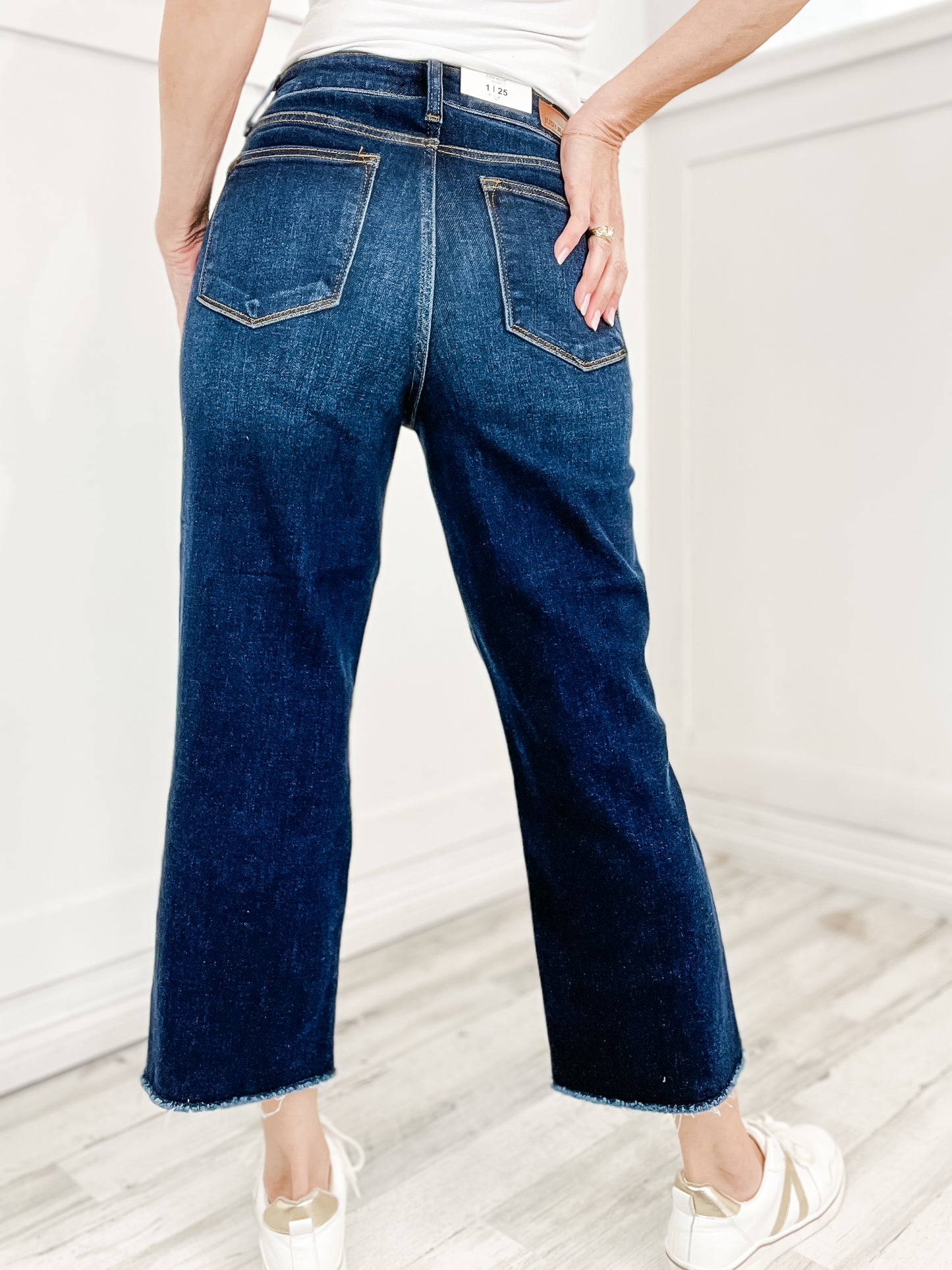 Judy Blue RENEGADE Hi-Rise Cropped Wide Leg No-Distressing Jeans