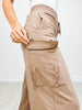Elastic Waistband Wide Leg Cargo Pants