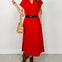 Solid Collared Midi Dress With Pockets