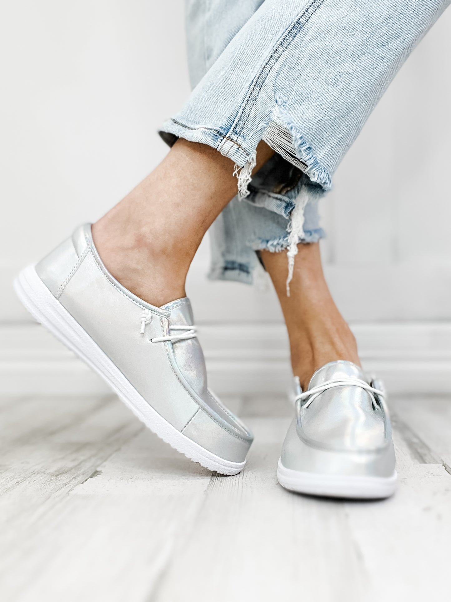 Slip on sneakers silver online