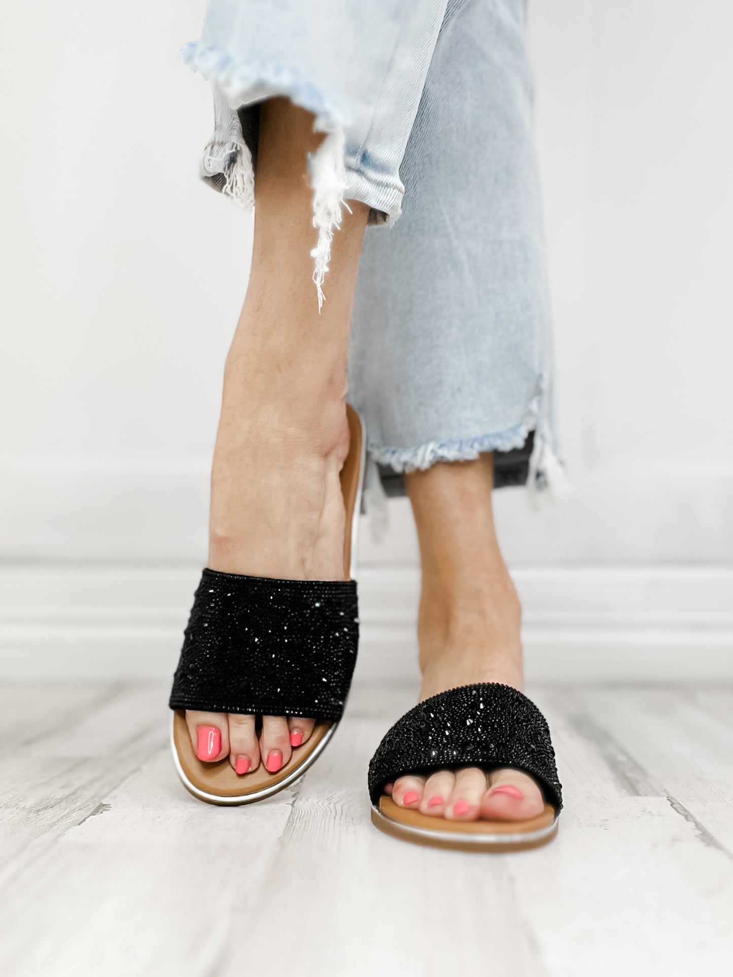 Corkys Pizzazz Sandals in Black Rhinestone