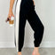 High Waist Racer Stripe Detail Elastic Waist Pants