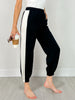 High Waist Racer Stripe Detail Elastic Waist Pants