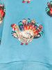 Queen of Sparkles Dark Teal Beaded Turkeys All Over Sweatshirt