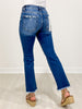 RISEN SASSY Mid-Rise Frayed Step Hem Ankle Straight Jeans