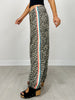 Relaxed Fit Leopard Pants with Side Tape Detail