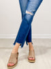 RISEN SASSY Mid-Rise Frayed Step Hem Ankle Straight Jeans