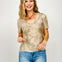 Jersey Print Vintage Wash Round Neck Short Sleeve Top