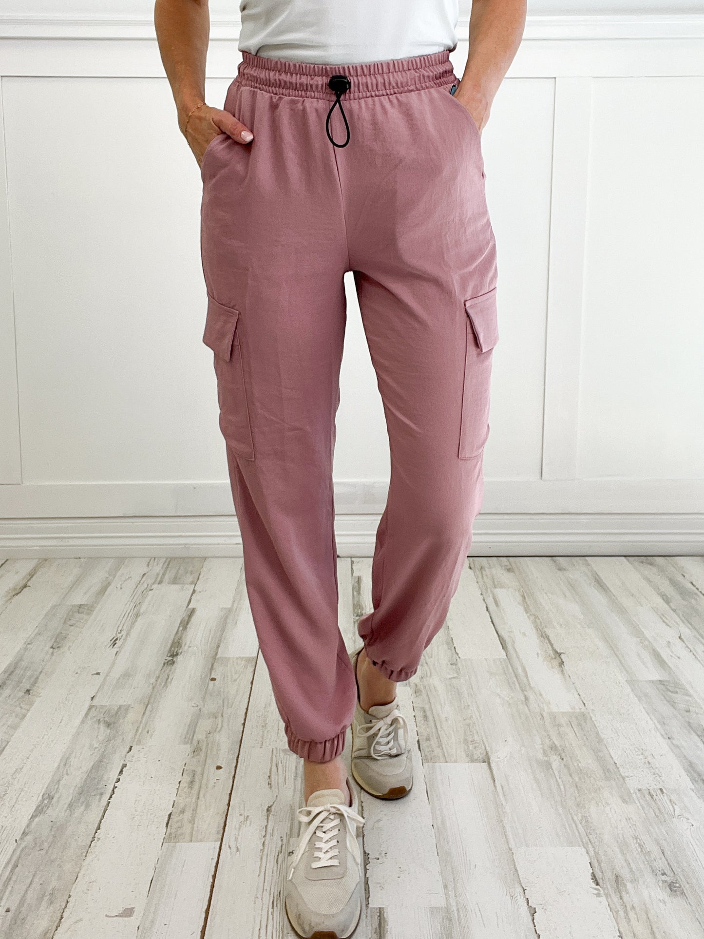 Washed Satin Cargo Chic Pants