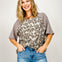 Short Sleeve Leopard Print Dolman Top