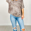 Round Neck Short Sleeve Loose Top with Pocket
