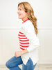 American Flag Crewneck Lightweight Sweater Top