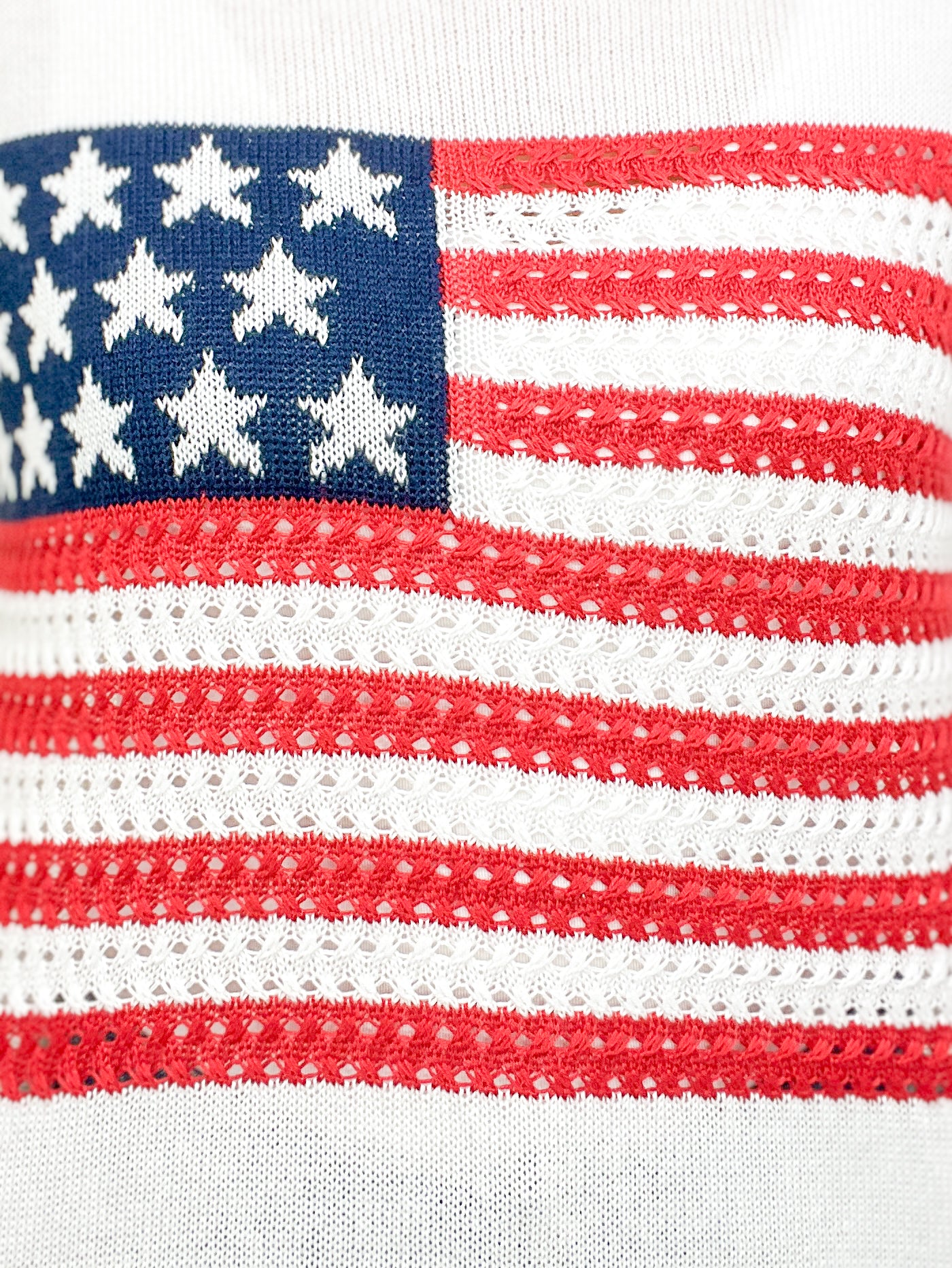 American Flag Crewneck Lightweight Sweater Top