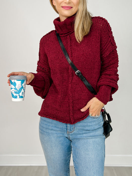 Long Sleeve Turtle Neck Knit Sweater