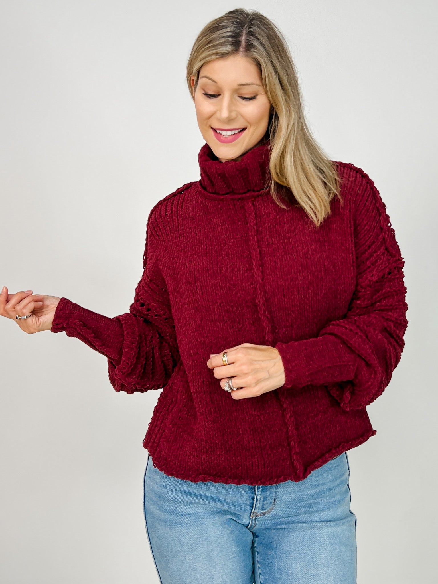 Long Sleeve Turtle Neck Knit Sweater