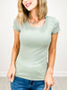 Cotton Rib U-neck Short Sleeve Top - GROUP A