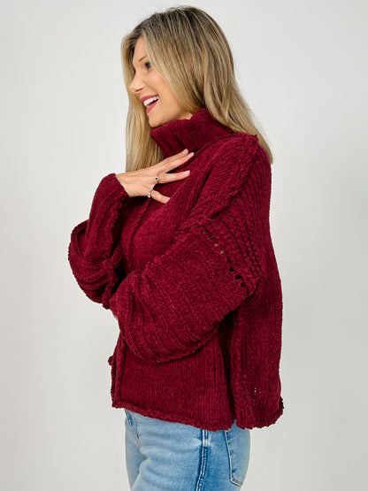 Long Sleeve Turtle Neck Knit Sweater