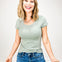 Cotton Rib U-neck Short Sleeve Top - GROUP A