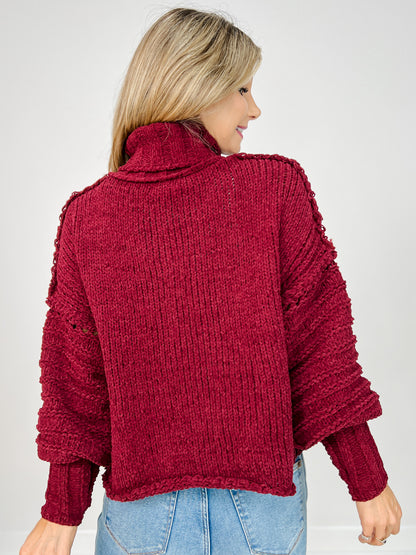 Long Sleeve Turtle Neck Knit Sweater