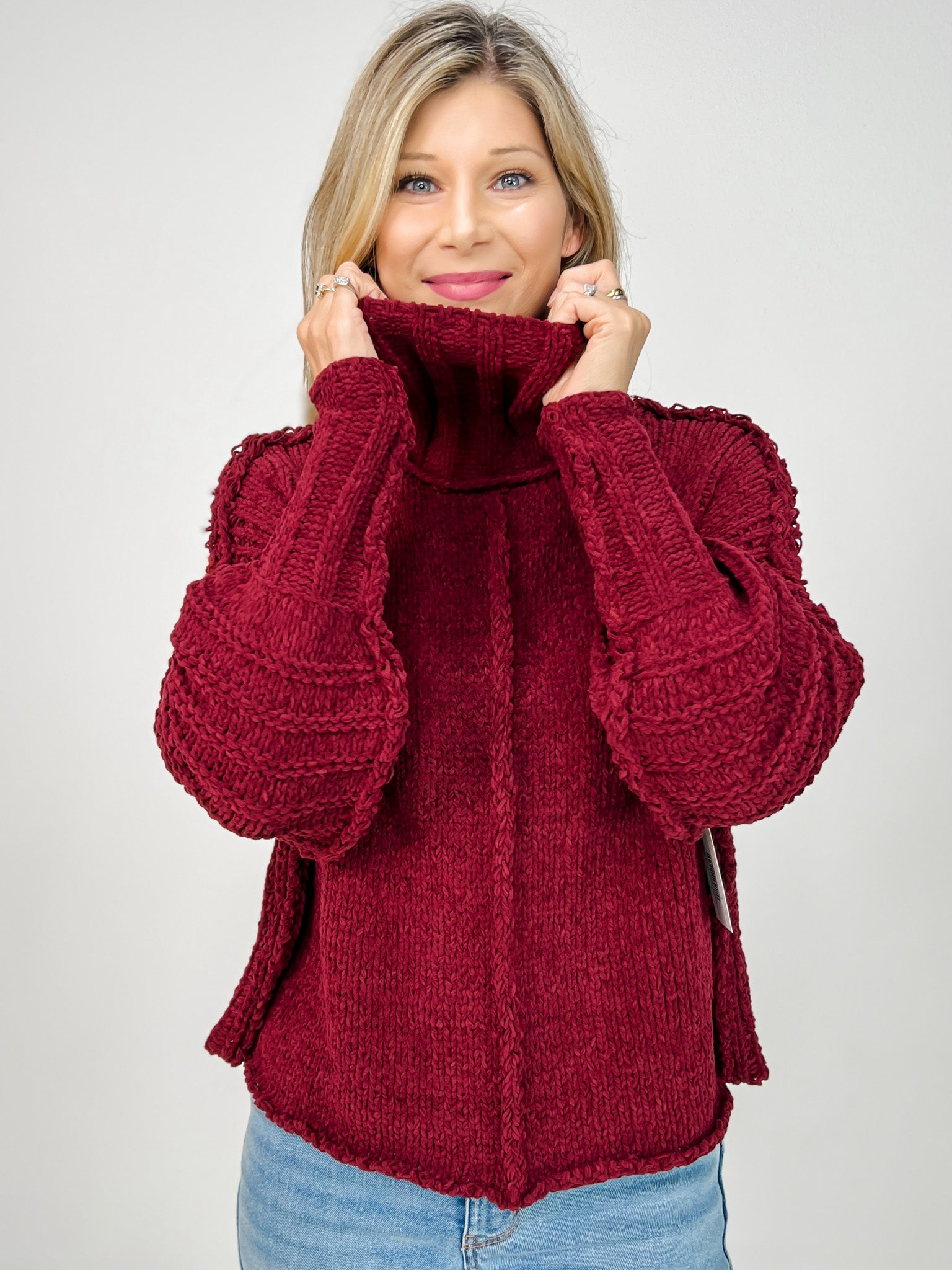 Long Sleeve Turtle Neck Knit Sweater