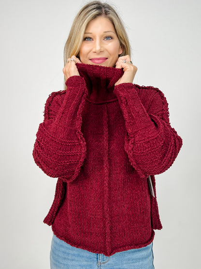 Long Sleeve Turtle Neck Knit Sweater