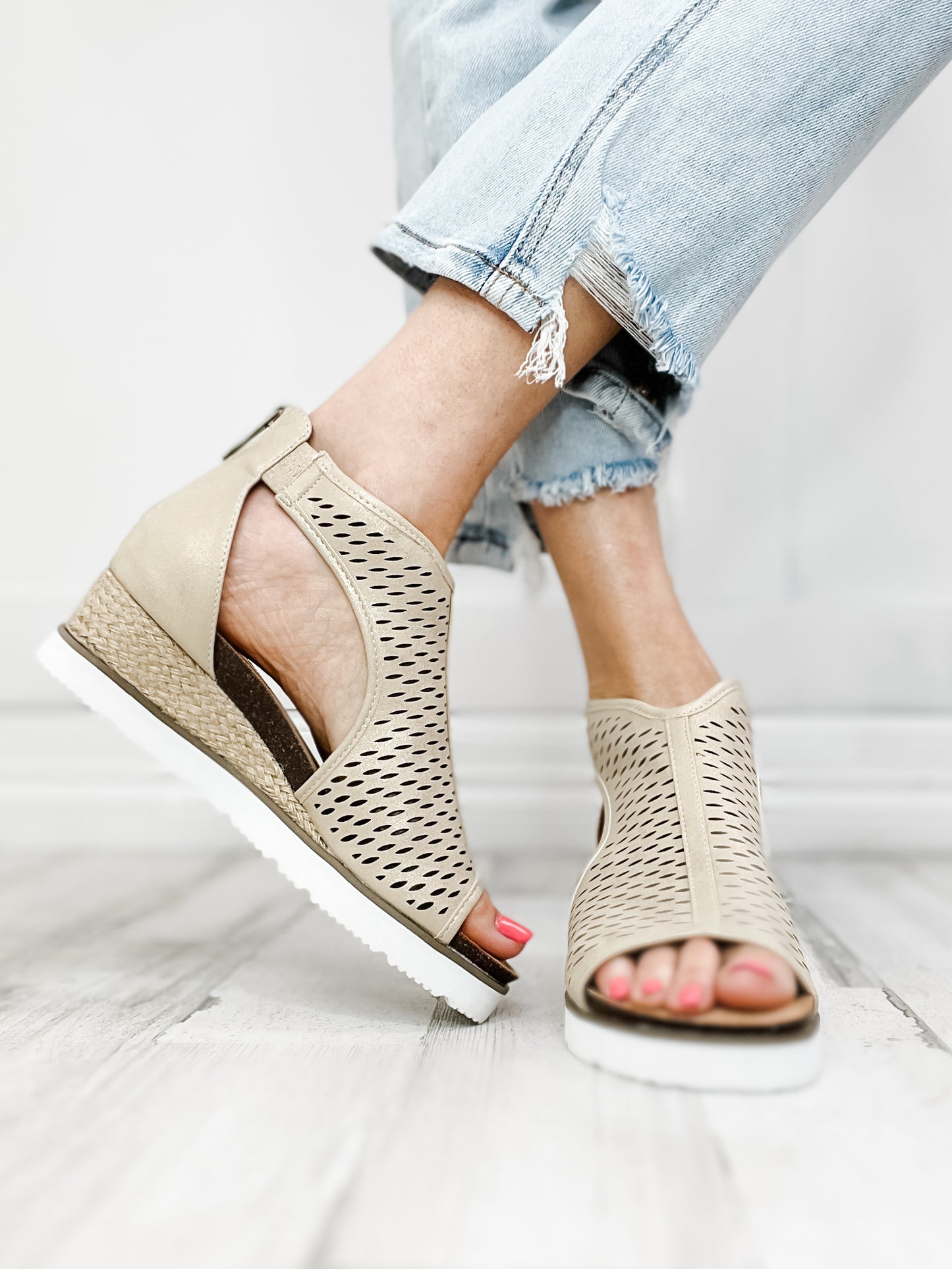 Corkys Sugar Momma Wedge Sandal in Gold