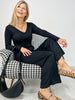 Long Sleeve Solid Knit Jumpsuit