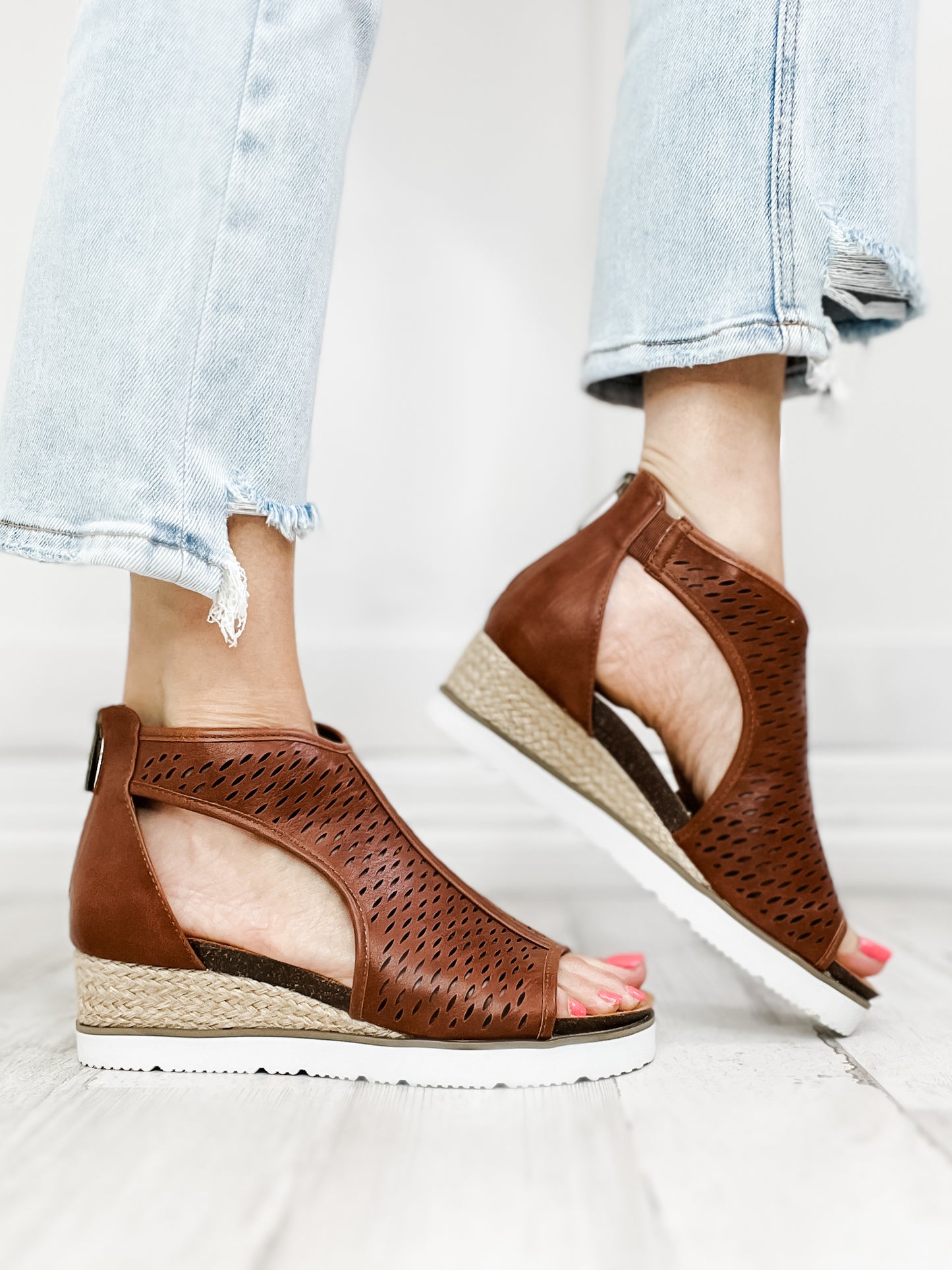 Corkys Sugar Momma Wedge Sandal in Cognac