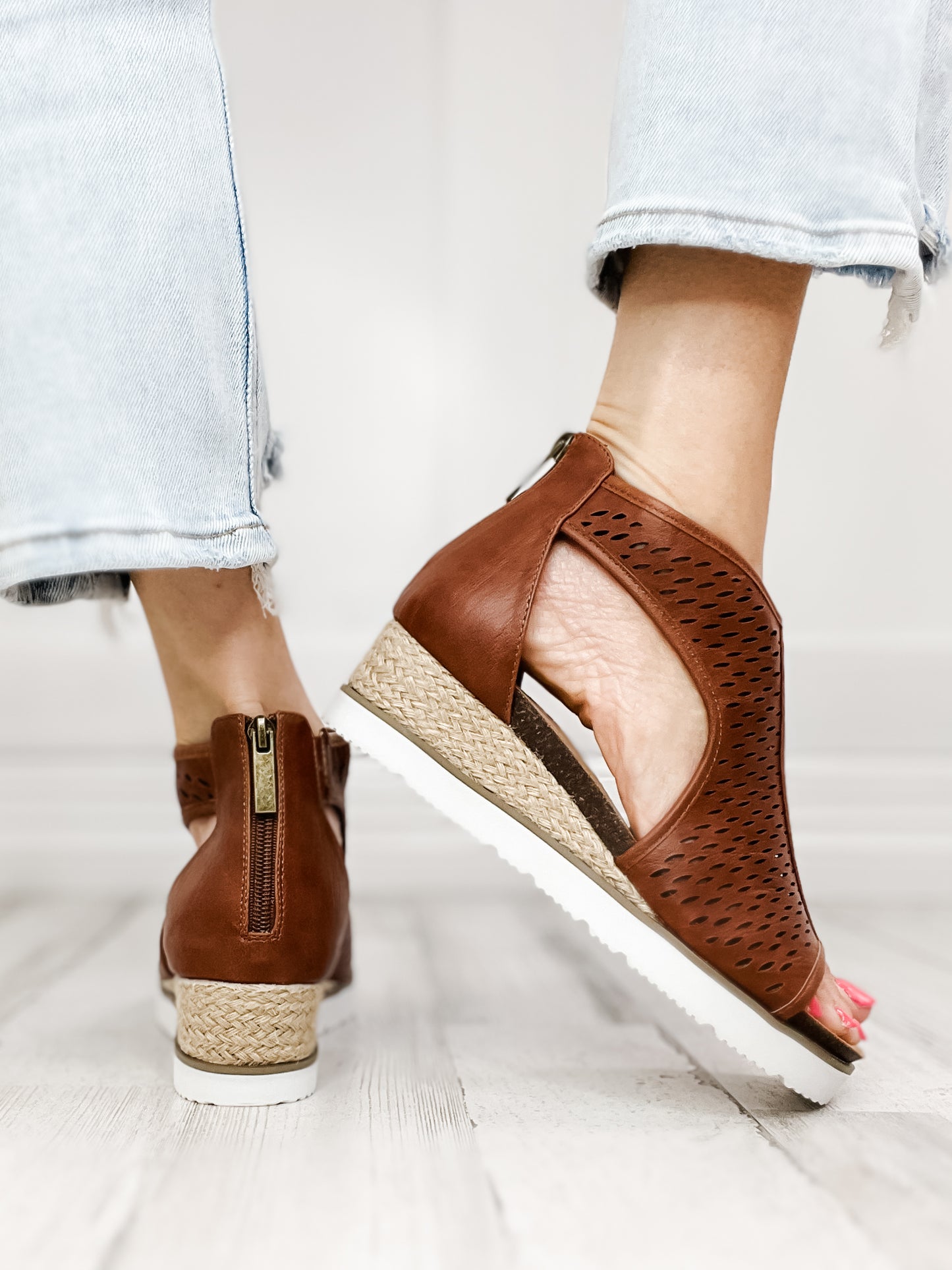 Corkys Sugar Momma Wedge Sandal in Cognac