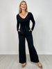 Long Sleeve Solid Knit Jumpsuit