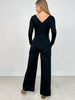Long Sleeve Solid Knit Jumpsuit