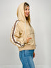 Stud Embellished Long Sleeve French Terry Hooded Jacket