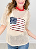Sequin American Flag Knit Sweater Top