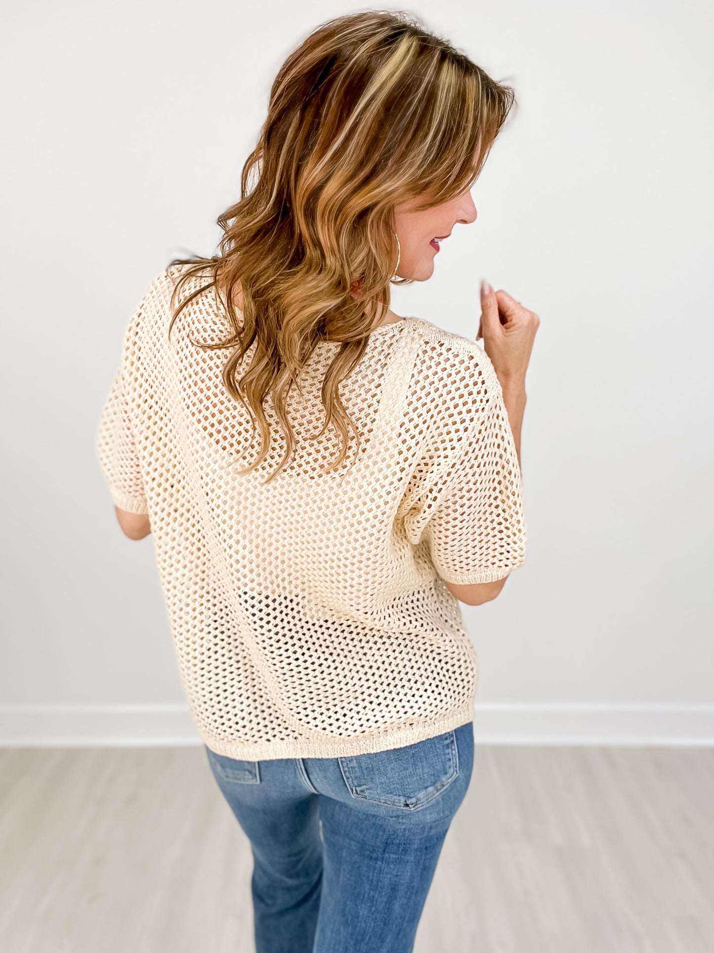 Sequin American Flag Knit Sweater Top