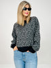 Long Sleeve Leopard Print Knit Sweater