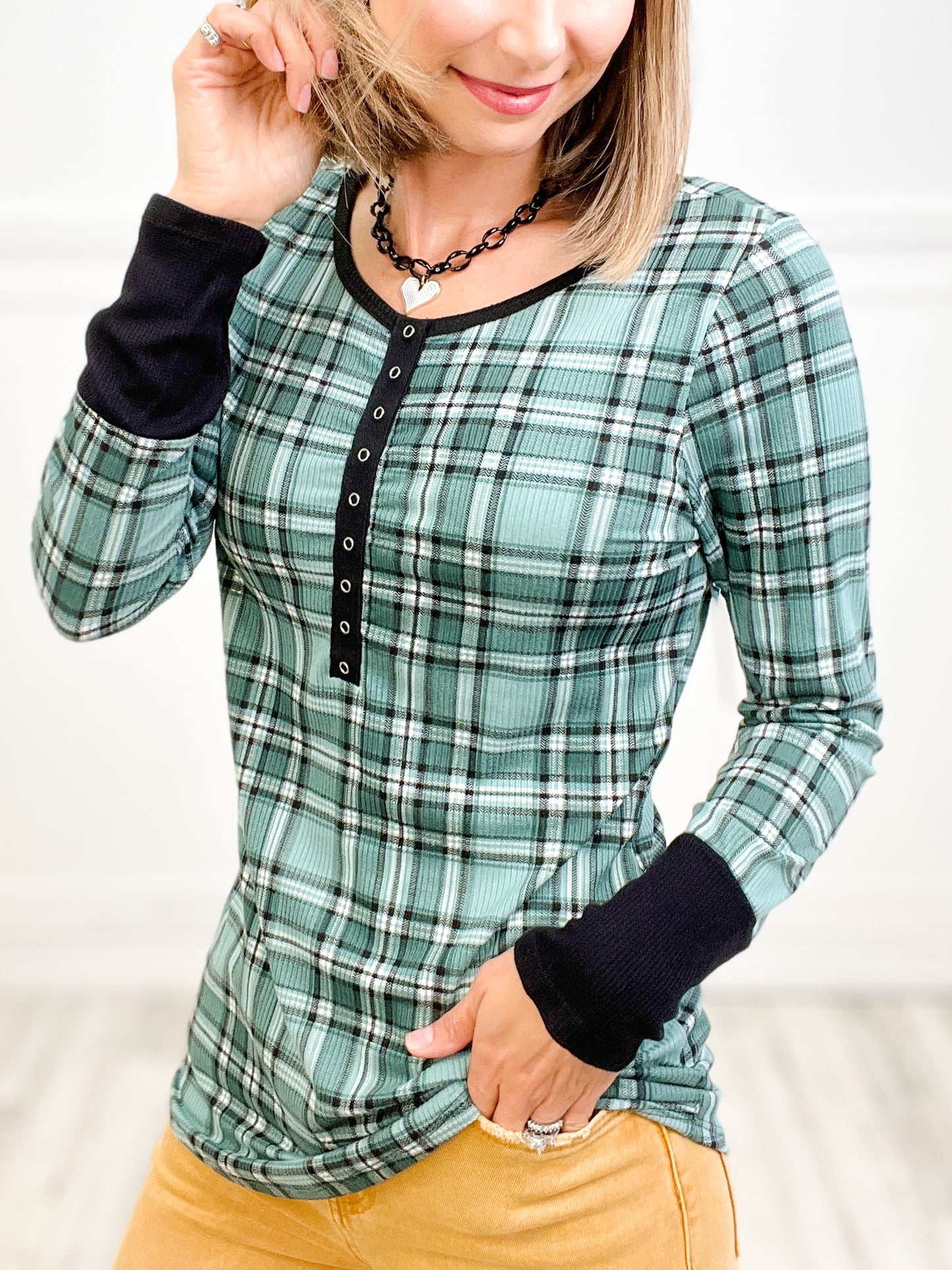 Plaid Button Down Top