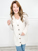 Solid Long Sleeve Button Down Waffle Cardigan with Button Front