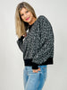 Long Sleeve Leopard Print Knit Sweater