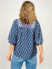 3/4 Sleeve Floral Print V-Split Neckline Top