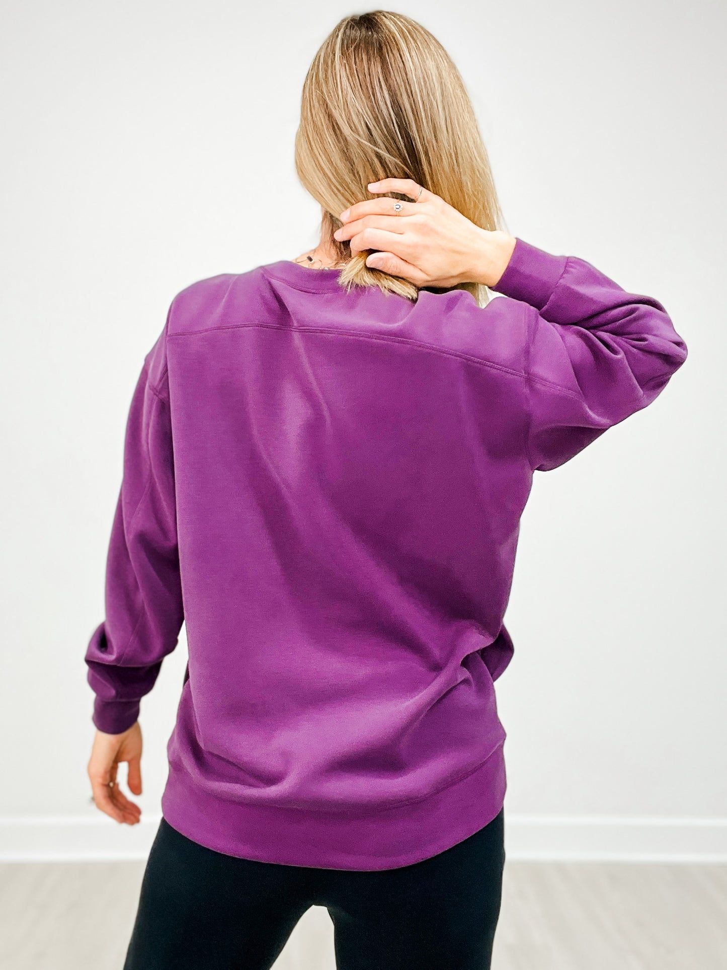 Soft Modal Oversized Crew Top W/ Pockets
