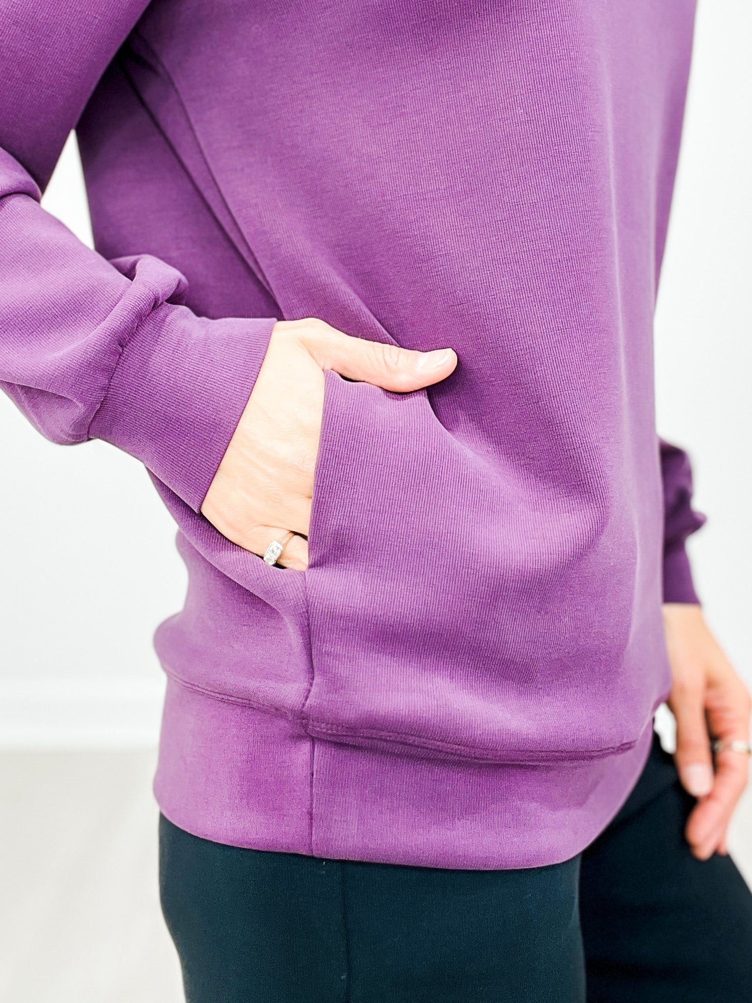 Soft Modal Oversized Crew Top W/ Pockets