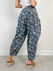 Elastic Waistband Floral Denim Harlem Joggers