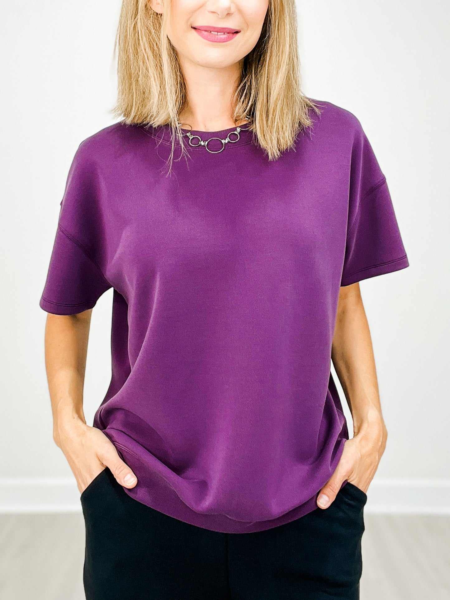 Soft Modal Oversized Short Sleeve Crew Top