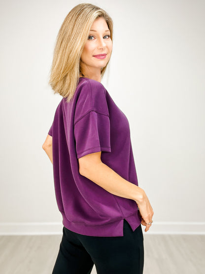 Soft Modal Oversized Short Sleeve Crew Top