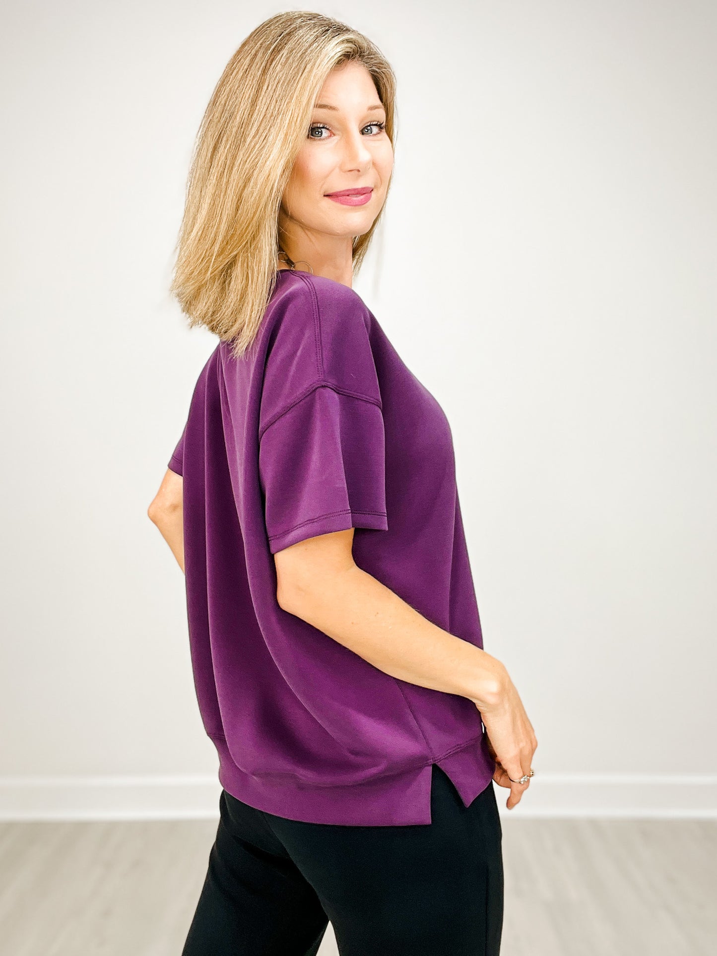 Soft Modal Oversized Short Sleeve Crew Top