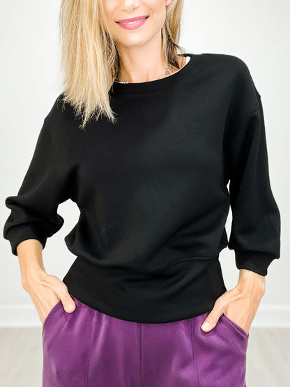 Solid Cropped Ultra-Comfy Scuba Sweatshirt