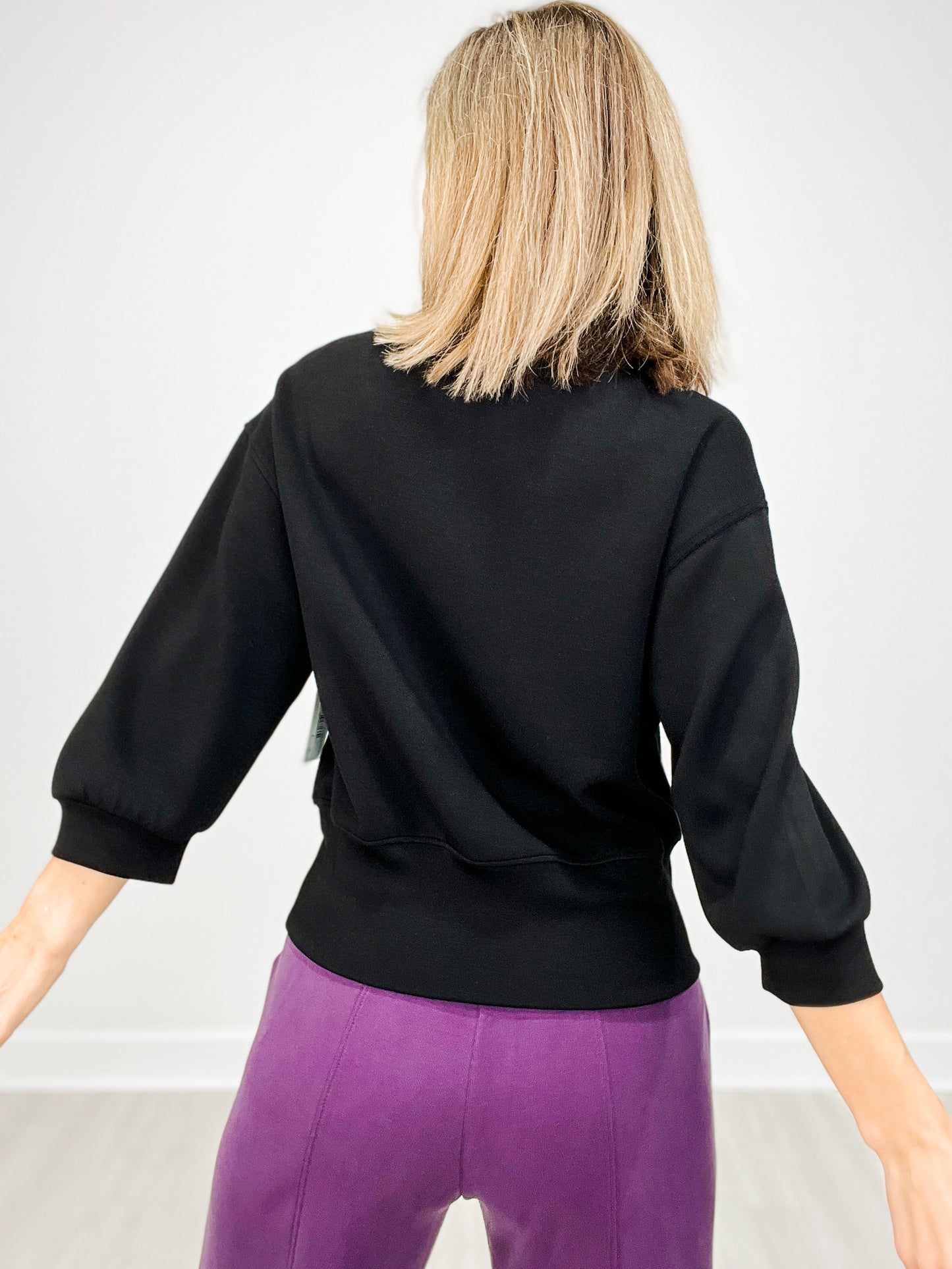 Solid Cropped Ultra-Comfy Scuba Sweatshirt