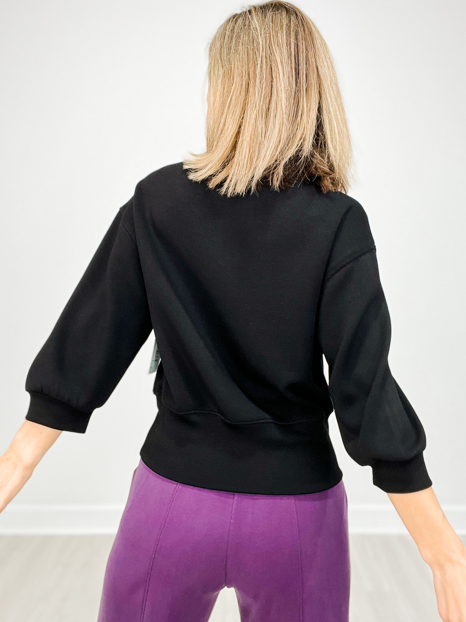 Solid Cropped Ultra-Comfy Scuba Sweatshirt